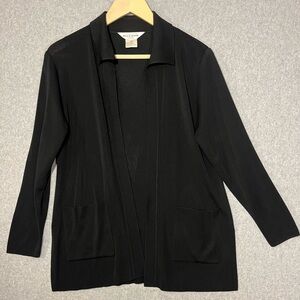 MISOOK Cardigan Sweater Women’s Sz Petite XS Small Black Open Front